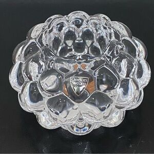 ORREFORS Sweden  "Raspberry" Bubble Crystal Art Glass Votive Candle Holder